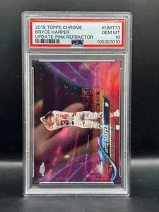 PSA 10 2018 Topps Chrome Update BRYCE HARPER Pink Refractors #HMT73 GEM MINT - Picture 1 of 2