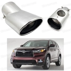 Silver Car Exhaust Muffler Tip Tail Pipe End Trim for Toyota Highlander #1023 - Picture 1 of 5