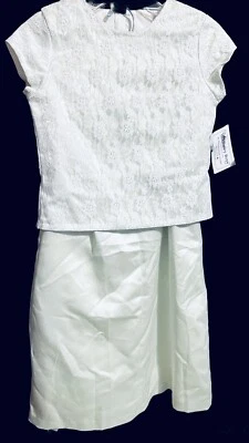 Falda Bailey Nupcial Niños Boda Vacaciones Formal Talla 7 $189 Seda Verde Apio 2 Piezas Foto 1 de 4