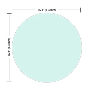 24"-36" Inch Round Tempered Glass Table Top 1/2'' Thick Beveled Polished Edge - Picture 1 of 16