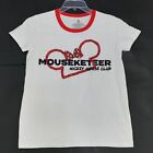 Mickey Mouse Club MOUSEKETEER Ringer Tee T Shirt Womens S Small Sparkle DISNEY