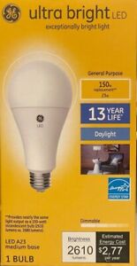GE150-Watt Ultra Bright A23 Frosted White LED Light Bulb - 2610 Lumens - NEW