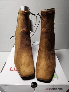 Liz Claiborne Karder Memory Foam Booties Size 8M LT Tan (New With Box) - Picture 1 of 8