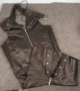 Harley Davidson Motorcycles Leather Romper Womens Medium Black Solid Zip Buckle - Picture 1 of 16