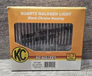 NOS Vintage KC HiLites KC-1560 Black Chrome Rectangular 5x7 Clear Fog Light - Picture 1 of 11