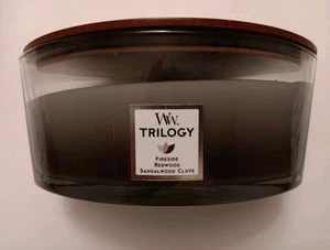 WoodWick Fireside Redwood Sandalwood Clove Scented Candle 16oz - Picture 1 of 8