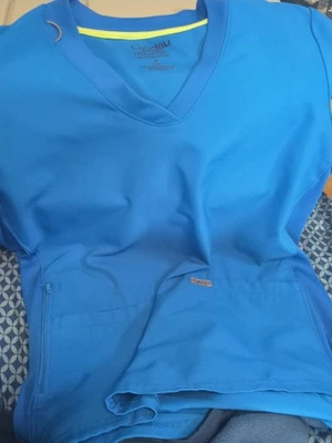 Blusa Médica Landau Forward Para Mujer 3 Bolsillos Cuello en V - LT100 Talla Mediana Azul Foto 1 de 4