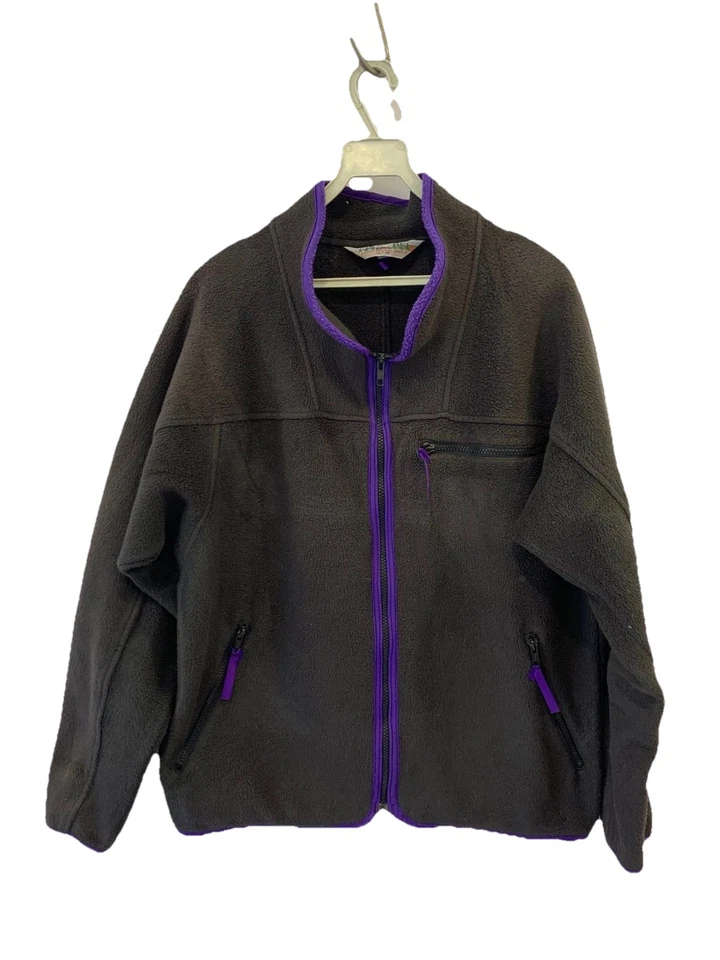 Vintage EMS Eastern Mountain Sports Polartec Fleece Jacket Gray Purple Trim M#30 - Image 1 of 4