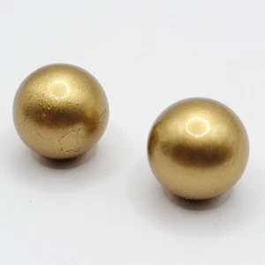 Professionelle und klassische Ohrringe mit Kunstperlen Acryl goldfarben 10 mm - Bild 1 von 22