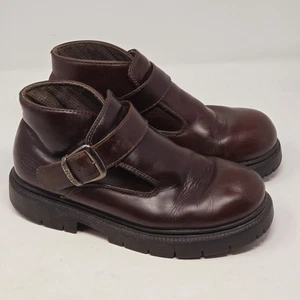 Skechers Vintage Y2K Leather Buckle Platform Ankle Boots Shoes Brown Men 9 - Picture 1 of 11