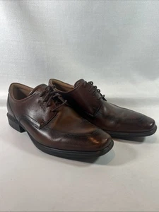 Ecco Men’s Size 6-6.5 EU 40 Brown Leather Dress Shoes Made in Portugal Lace Up - Picture 1 of 14