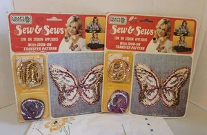VINTAGE SEW & SEWS LOT OF 2 SEW ON SEQUIN APPLIQUES NEW OLD STOCK - Picture 1 of 3