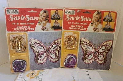 VINTAGE SEW & SEWS LOT OF 2 SEW ON SEQUIN APPLIQUES NEW OLD STOCK - Image 1 of 3