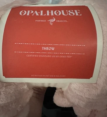 New OPALHOUSE Plush Pink  Pom Pom THROW BLANKET 50X60” PINK Adorable Soft Home - Image 1 of 4