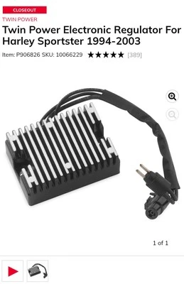 Twin Power - H2304C - Electronic Regulator, Chrome - Image 1 of 2