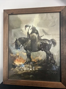 Cuadro de póster de prueba de artista Frank Frazetta "Death Dealer" 1973 enmarcado - Imagen 1 de 4