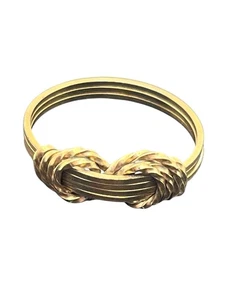 Victorian gold tone wire wrapped infinity knot ring size 8 vintage - Picture 1 of 12