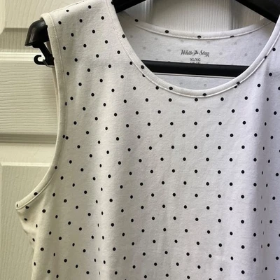 Camiseta sin mangas White Stag XL para mujer concha blanca con lunares negros Foto 1 de 4