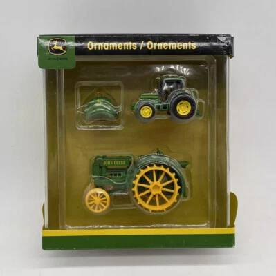 Nuevo juego de 3 adornos para tractor John Deere 2008 American Greetings nuevo en caja Foto 1 de 4