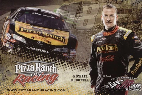 2012 Michael McDowell Pizza Ranch Toyota Camry NASCAR Nationwide postcard Cover