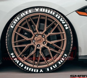 Tyre Smart Lettering 1" Custom Car Sticker Decorative Decal 7 Colour Fits 12-24 - Picture 1 of 15