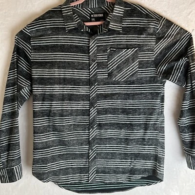 Zoo York Hombre Extra Grande Rayas Patinador Monopatín Abotonado Manga Larga Foto 1 de 4