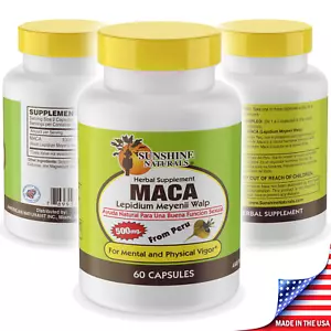 Sunshine Naturals Maca Root 60 Capsules Made in the USA - Picture 1 of 7