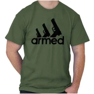 Cool Pro Gun 2nd Amendment Bear Arms Gifts Womens or Mens Crewneck T Shirt Tee - Picture 1 of 11