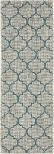 Unique Loom Outdoor Trellis Collection Area Rug (2' x 6' 1" Runner, Gray/ Ivo... - Picture 1 of 7