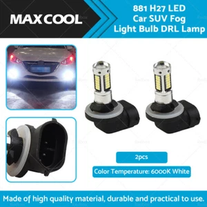2x 881 H27 Extremely Bright 30W 6000K White LED Car SUV Fog Light Bulb DRL Lamp - Picture 1 of 12