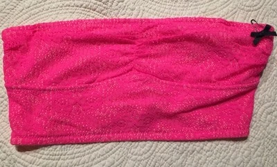 Gilly Hicks Unlined Bandeau Pink Lace Size Small - Image 1 of 4