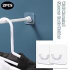 2X Adhesive Shower Curtain Rod Holder Wall Mounted Hot Shower Holder Rods E5I0