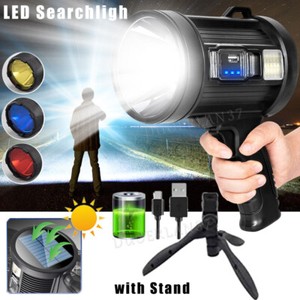Super Bright LED Searchlight 200000Lm Rechargeable Spotlight Handheld Flashlight