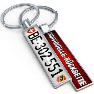 Personalisierter Kontrollschild Schlüsselanhänger mit Auto-Kennzeichen Schweiz - Bild 1 von 6