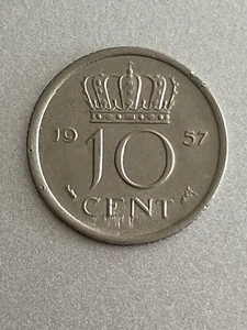 1957 Netherlands 10 Cents KM# 182 Coin - Picture 1 of 2