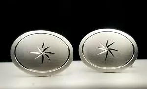 NACHLASS STERLING RAIMOND OVAL FLORENTINE STARBURST MANSCHETTENKNÖPFE - NOS-KOSTENLOSER VERSAND IN DIE USA - Bild 1 von 6