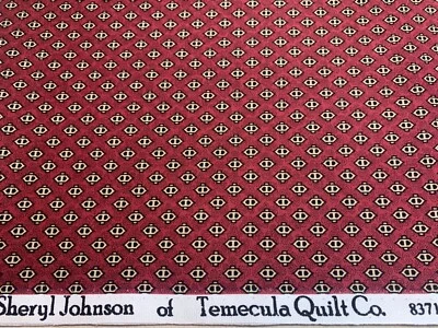 Marcus Fabrics Temecula Treasures Sheryl Johnson 1800s Civil War Repro Red FQ - Image 1 of 3