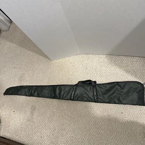 Estuche de transporte de escopeta rifle de cuero sintético plástico verde SEARS de colección años 60’s/70’s 51” - Imagen 1 de 11