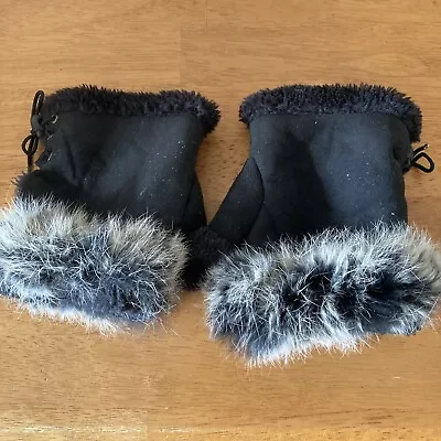 Rea FOX  Fur Women's Gloves ADJUSTABLE Fingerless BRAND NEW - Image 1 of 4