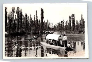 AK RPPC Xochimilco, CDMX, Mexiko Gondel - wie Boote Kanäle Echtfoto - Bild 1 von 2