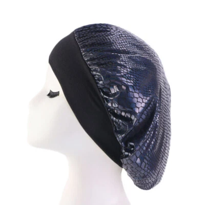 Women Satin Wide Band Elastic Night Sleep Cap Bonnet Turban Hat Hair Loss Cover - Image 1 of 4