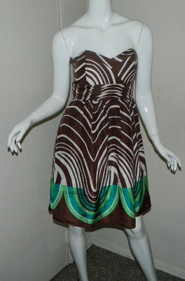 New Women Silk Max And Cleo Multi-Color Cocktail Evening Sleeveless Dress Size 4 - Image 1 of 4