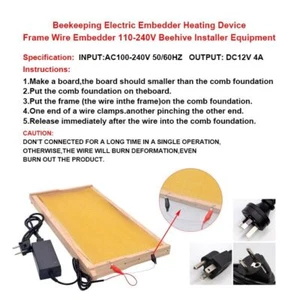 Dispositivo de calefacción incrustador eléctrico marco cable 110-240V instalador herramientas de apicultura - Imagen 1 de 16