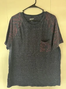 Arizona Jeans Pocket T-Shirt Mens Size XL Tropical Pattern Short Sleeve - Picture 1 of 4