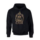 JOHNNY CASH - RING OF FIRE BLACK Hooded Sweatshirt Medium