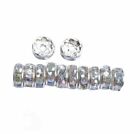 100 perles entretoises rondes rondelles cristal transparent strass argent 6 mm Rondelle