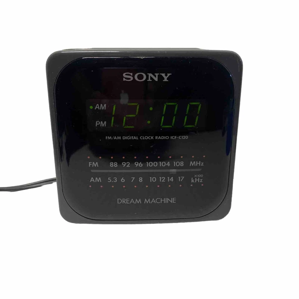 Sony Dream Machine Black Cube Reloj Despertador Radio AM/FM Funciona ICF - C120 Foto 1 de 4