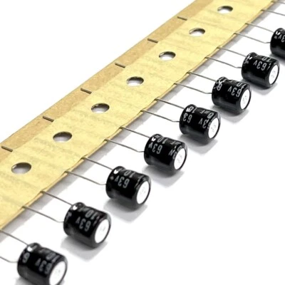 UNITED CHEMI-CON (UCC) (PKG of 20) 10uF 63V Electrolytic Capacitor, Radial, 105ºC, UCC KMA Series