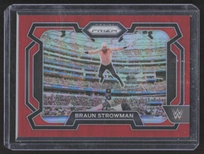 2024 PANINI PRIZM WWE RED PRIZMS BRAUN STROWMAN 181/299 #6 - Image 1 of 2