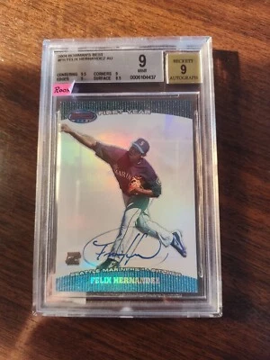 2004 Bowman's Best #BB-FH Felix Hernandez 1st First Rookie BGS 9 / 9 Auto Mint - Image 1 of 2
